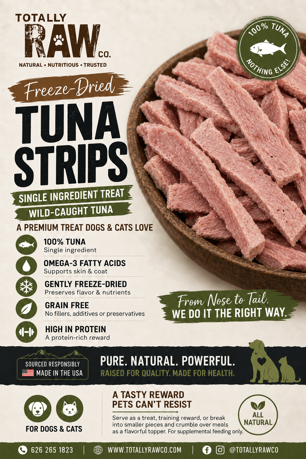 Private Label Wild Caught Tuna Strips - Totally Raw